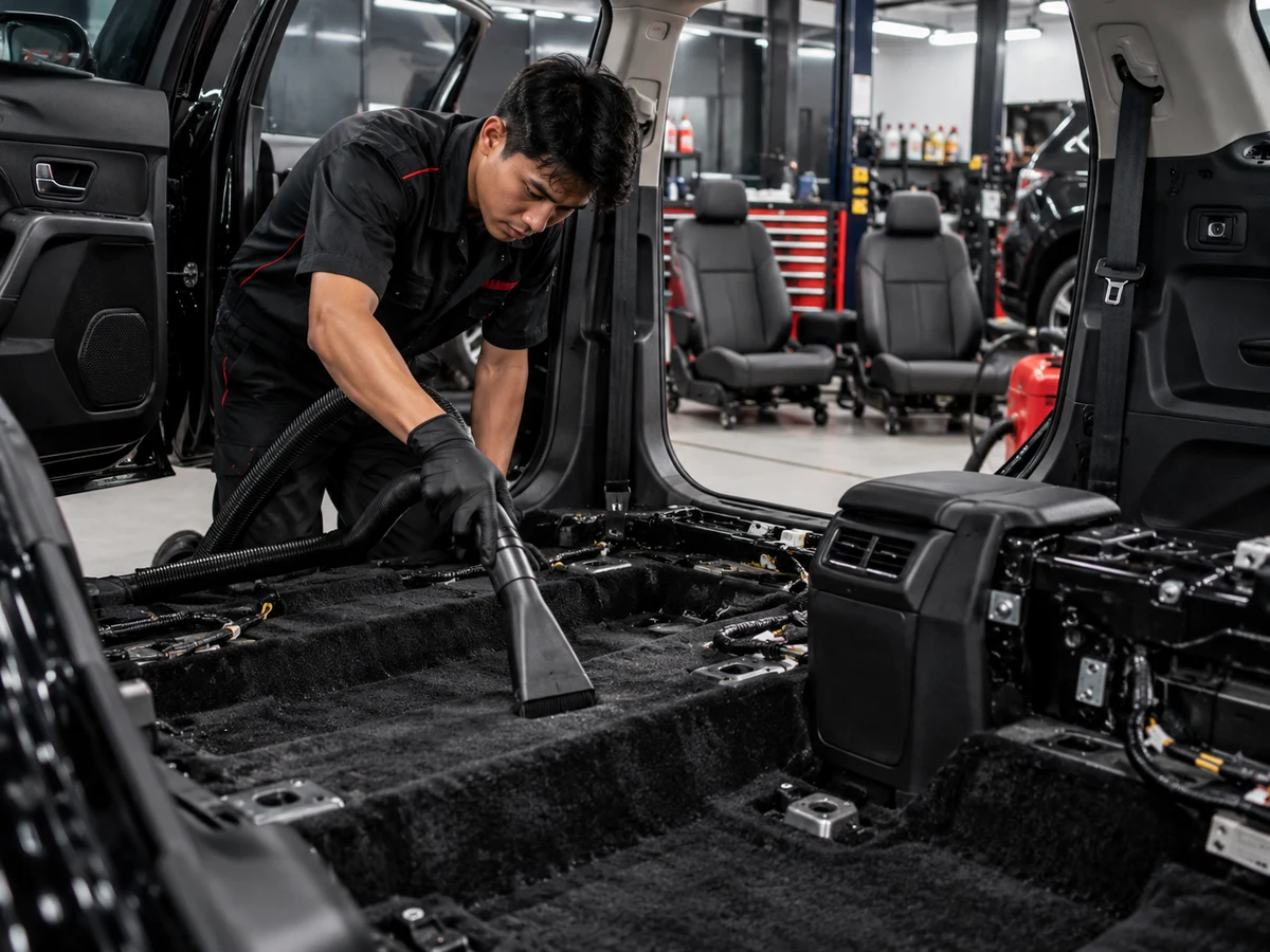 Ilustrasi layanan Detailing Interior dengan bongkar