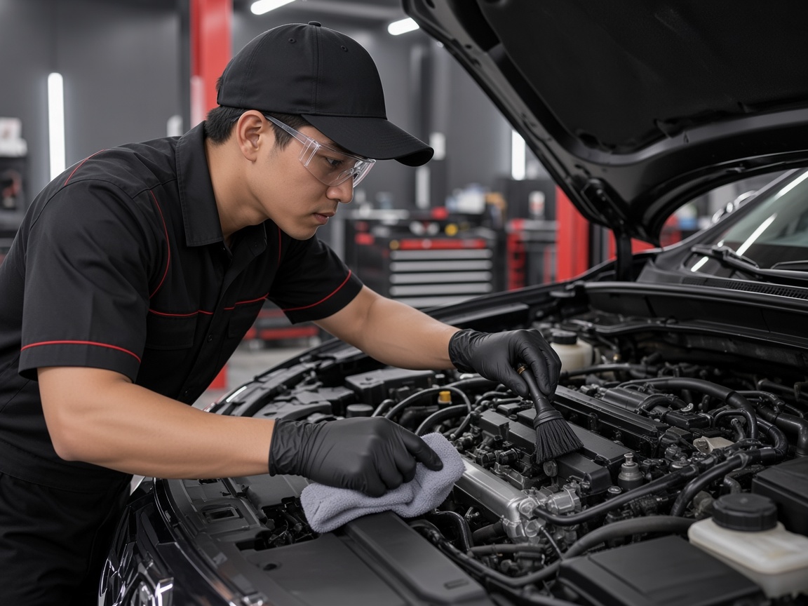 Ilustrasi layanan Detailing Mesin